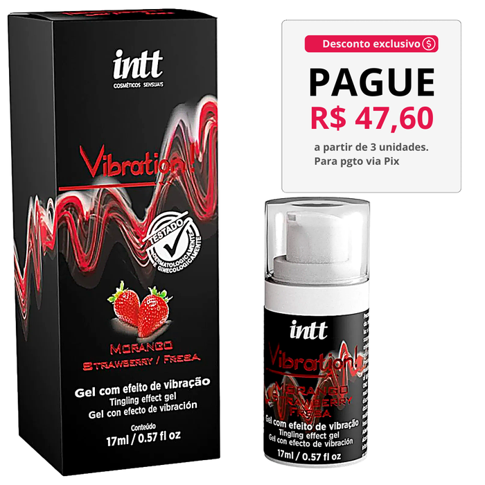 Vibration Gel Excitante Morango 17Ml Intt
