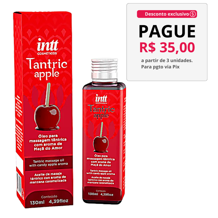 Óleo Corporal Para Massagem Sensual Tântrica Maçã Do Amor 130ml - Intt
