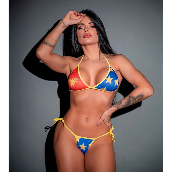 Mini Fantasia Hot Mulher Maravilha Pimenta Sexy