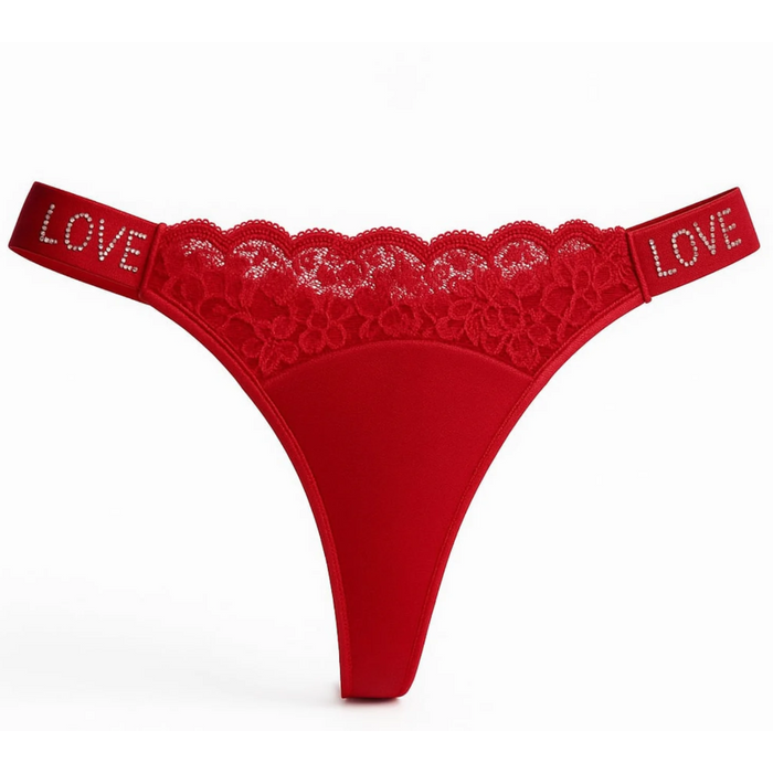 Calcinha Fio Dental Love Corte A Laser Com Detalhe Renda Frontal