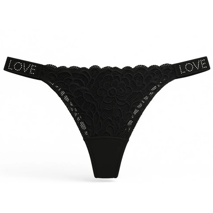 Calcinha Fio Dental Love Corte A Laser Com Renda Frontal