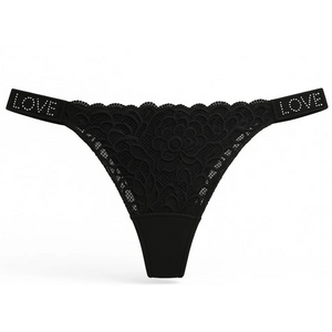 Calcinha Fio Dental Love Corte A Laser Com Renda Frontal