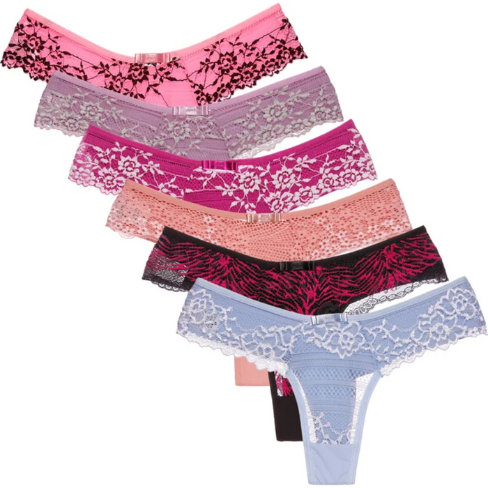 Calcinha Bicolor Fio Duplo Em Renda Patitex