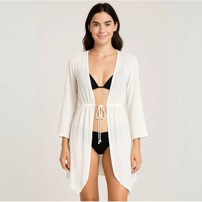 Saída De Praia Com Ponta Em Tule Linha Premium Hangar Lingerie