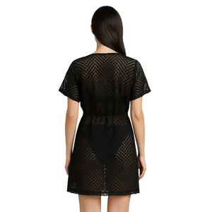 Saída De Praia Kimôno Em Renda Com Abertura Frontal Pink Lingerie