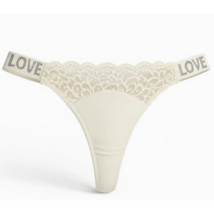 Calcinha Fio Dental Love Corte A Laser Com Detalhe Renda Frontal