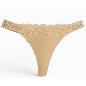 Calcinha Fio Dental Love Corte A Laser Com Detalhe Renda Frontal