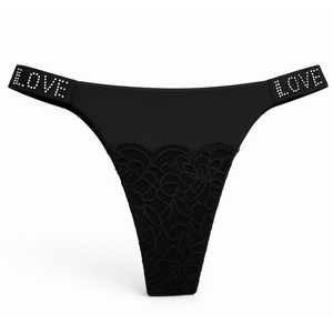 Calcinha Fio Dental Love Corte A Laser Com Detalhe Em Renda