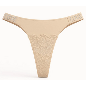 Calcinha Fio Dental Love Corte A Laser Com Detalhe Em Renda