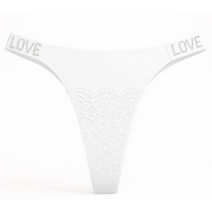 Calcinha Fio Dental Love Corte A Laser Com Detalhe Em Renda