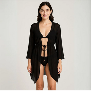 Saída De Praia Com Ponta Em Tule Linha Premium Hangar Lingerie