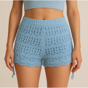 Saída De Praia Shortinho Em Tricot Coleção Reveillon