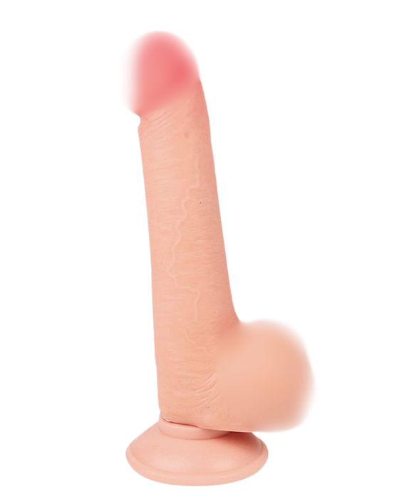 Eros - Prótese Peniana Dildo Super Realístico com Escroto e Ventosa em Dupla Camada 20cm - Único