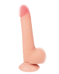 Eros - Prótese Peniana Dildo Super Realístico com Escroto e Ventosa em Dupla Camada 20cm