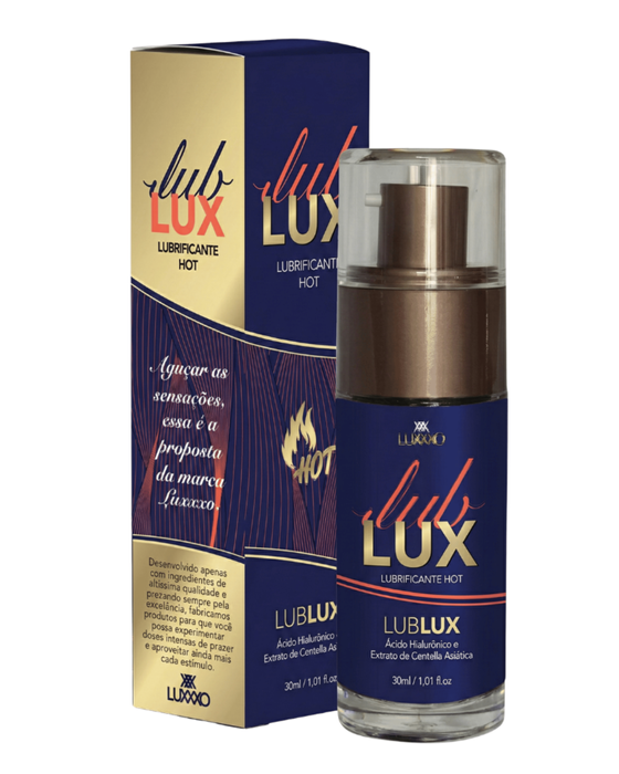 Lubrificante com Ácido Hialurônico com Efeito Quente LubLux Hot - Único