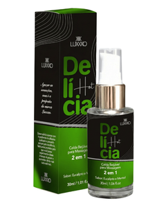 Calda Beijável Delícia sabor Menta com Efeito Quente/Frio 2 em 1 sabor Menta