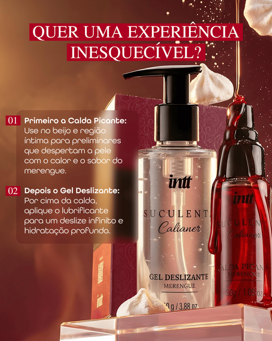 Dupla Suculenta sabor Merengue - Gel Deslizante + Calda Beijável Picante - Único