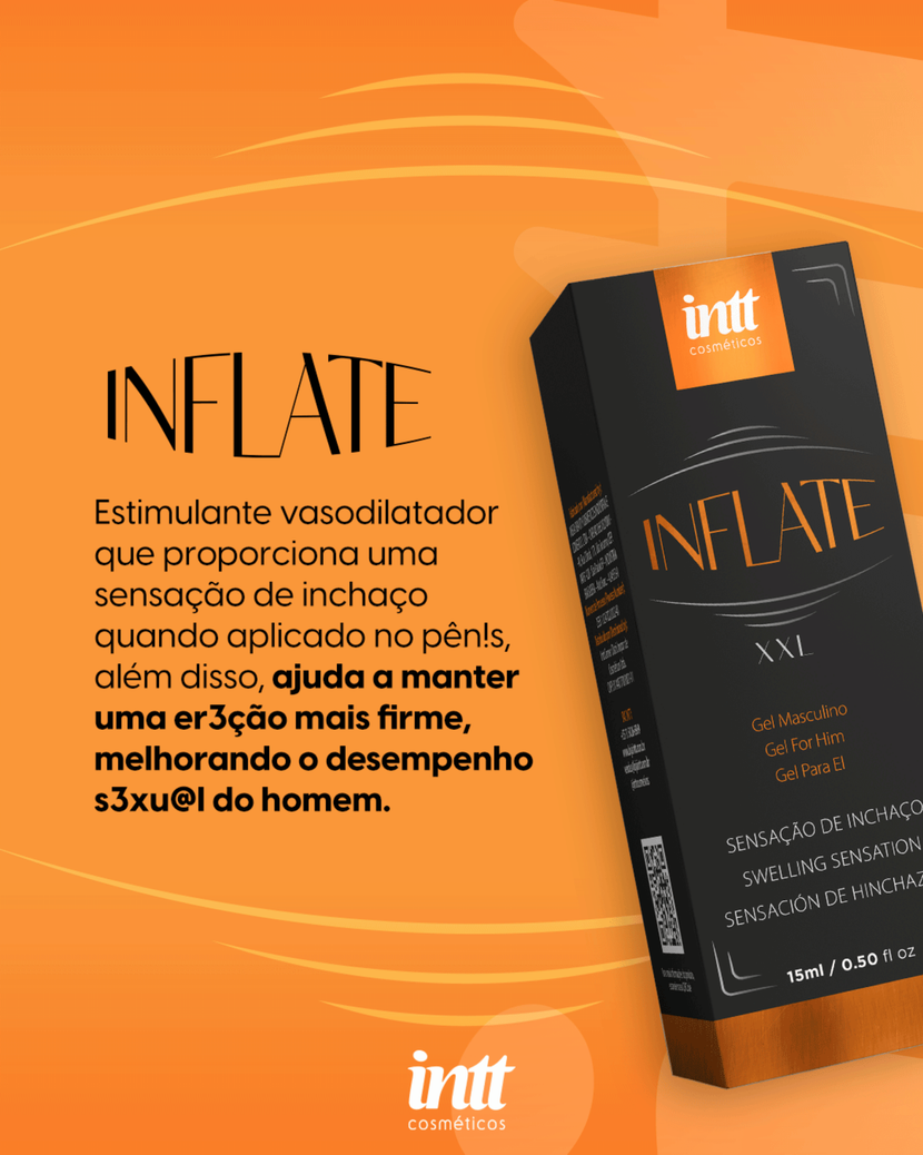 Inflate – Excitante Masculino Vasodilatador com Efeito de Aquecimento e Inchaço - Único