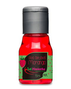 Óleo Beijável para Massagem com Efeito Quente e Excitante sabor Morango