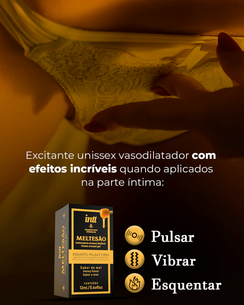 Meltesão Excitante Unissex – Vibra, Pulsa e Esquenta - Único