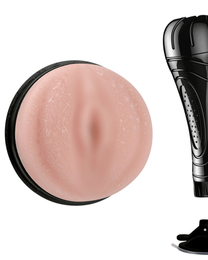 Masturbador Masculino Anatômico com Ventosa, Angulação e Vibração em Cyberskin