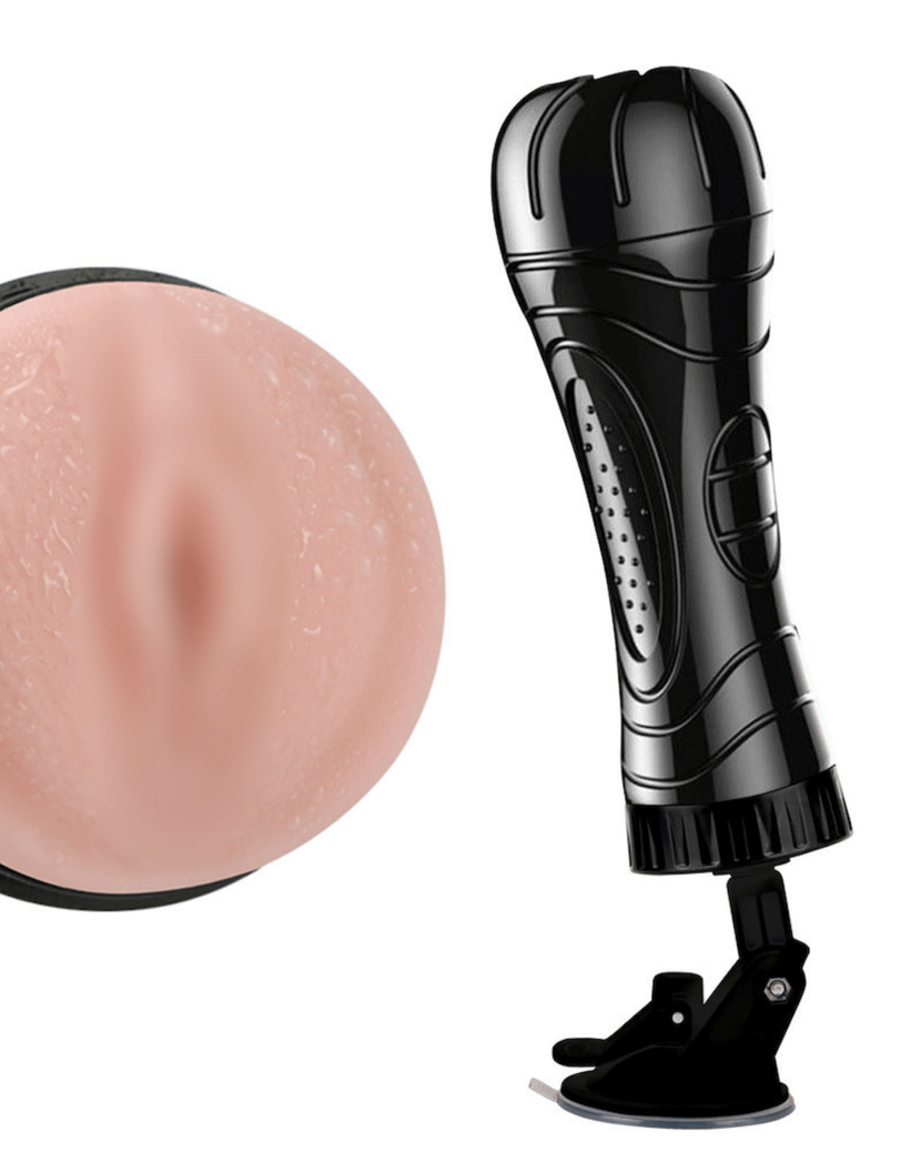 Masturbador Masculino Anatômico com Ventosa, Angulação e Vibração em Cyberskin - Único