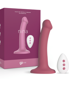 Nina - Dildo com Ventosa e Vibrador Recarregável Go Vibe