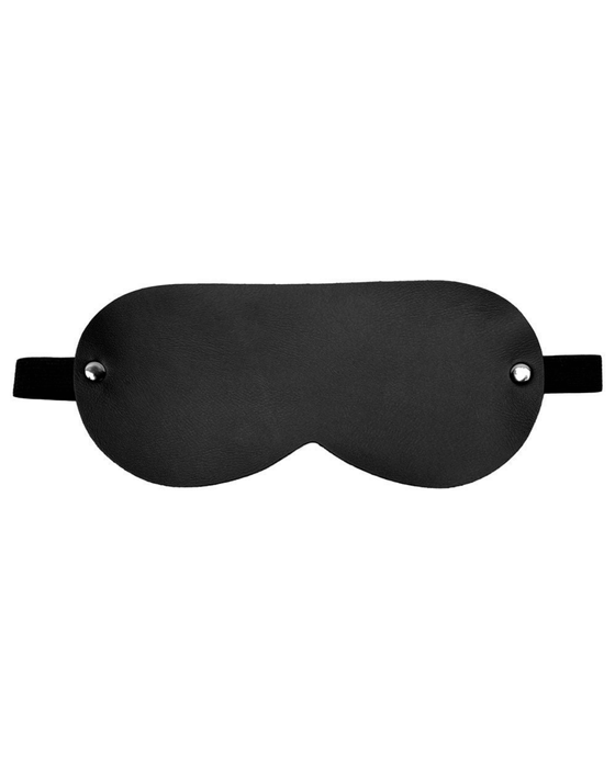 Venda Arredondada Tapa Olhos em Couro - Preto