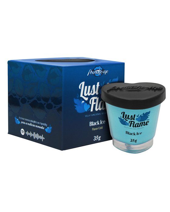 Lust Flame – Vela Beijável para Massagem | Black Ice Efeito Gelado ou Morango Hot Efeito Quente - Black Ice