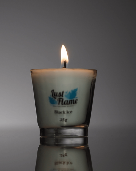 Lust Flame – Vela Beijável para Massagem | Black Ice Efeito Gelado ou Morango Hot Efeito Quente - Black Ice
