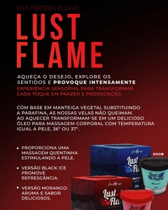 Lust Flame – Vela Beijável para Massagem | Black Ice Efeito Gelado ou Morango Hot Efeito Quente