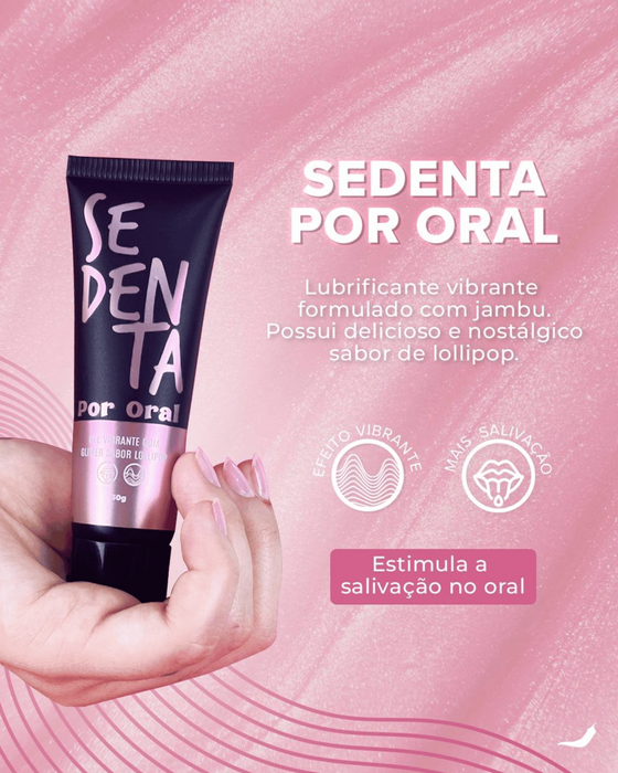 Sedenta – Gel Vibrante para Oral com Jambu e Glitter | Algodão Doce · Cereja Ice · Lollipop - Lollipop
