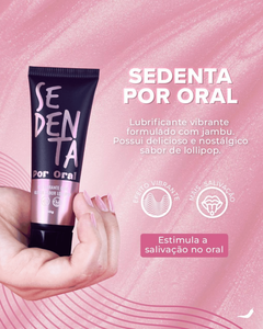 Sedenta – Gel Vibrante para Oral com Jambu e Glitter | Algodão Doce · Cereja Ice · Lollipop