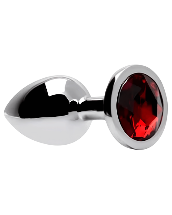 Plug Anal com Pedra – com Base Arredondada | P, M ou G - Vermelho