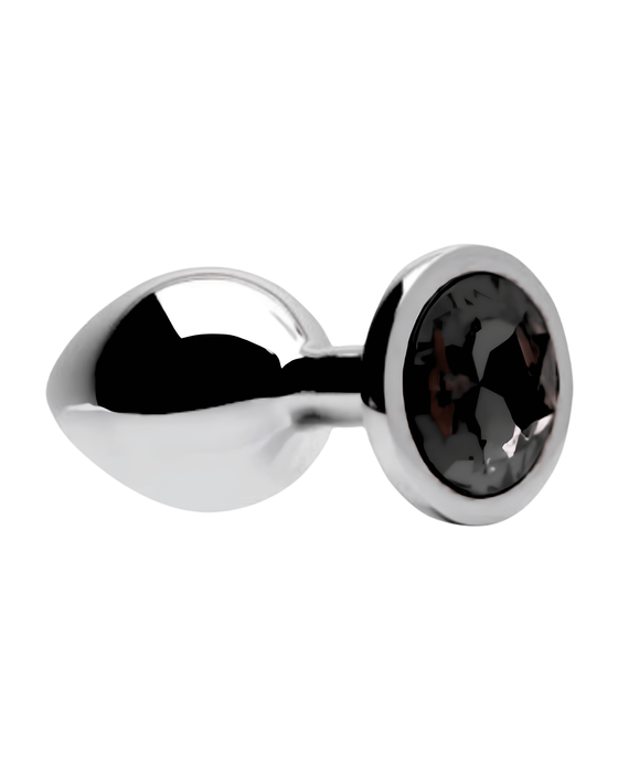 Plug Anal com Pedra – com Base Arredondada | P, M ou G - Preto
