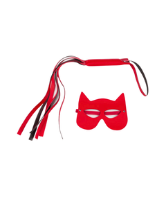 Kit Luxo Máscara Mulher Gato + Chicote de Tiras – Fetiche, Mistério e Sedução